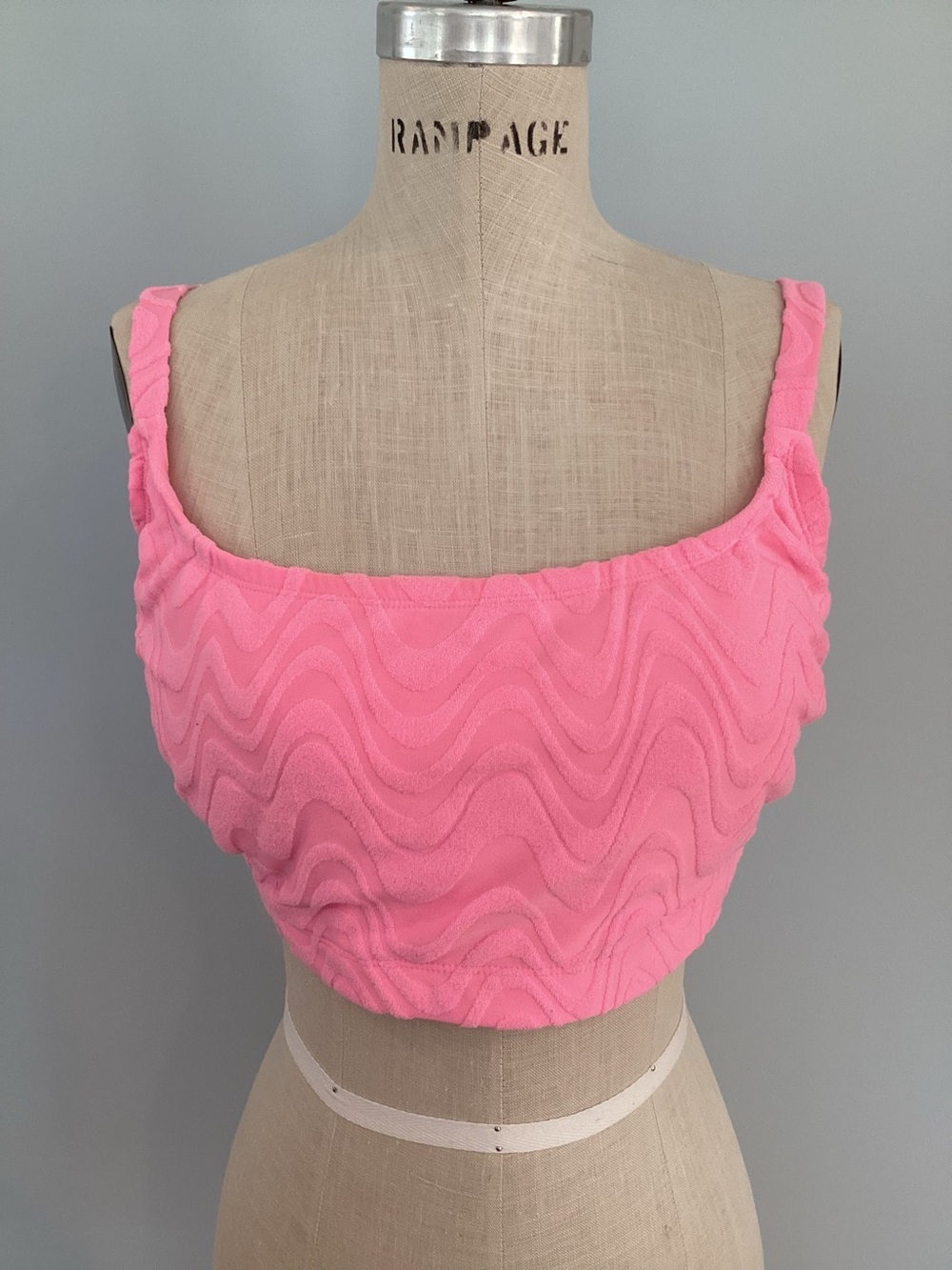 wild fable Neon Textured Wavy Pink Bikini Top Size 2x